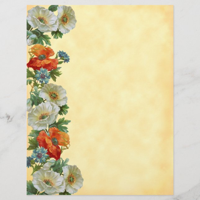 Panfleto Floral Personalizado Papoulas e Centáurea (Frente)