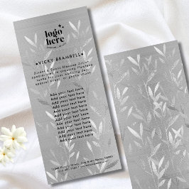 Panfleto Folhas Delicadas de Metal Escovado em Prata Falsa 