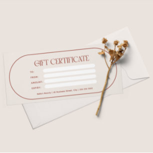 Panfleto Gift Voucher Business Certificate Beautician