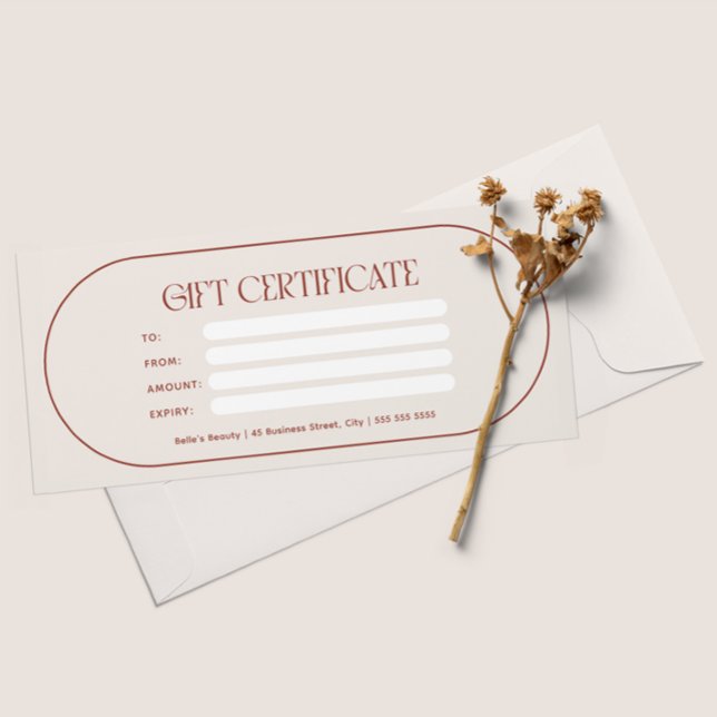 Panfleto Gift Voucher Business Certificate Beautician (Criador carregado)