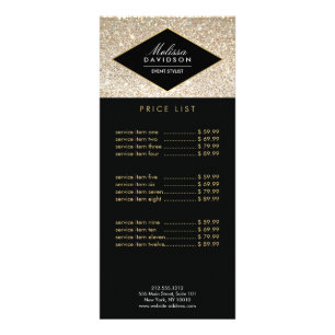 Panfleto Glitter Dourado de champanhe e glamour