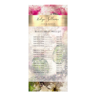 Panfleto Green pink glitter watercolor Price List