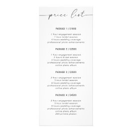 Panfleto Guia de Preços de Negócios | Simples | Fotógrafo