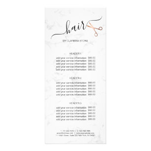 Panfleto Hirestilista de tesouras de ouro rosa