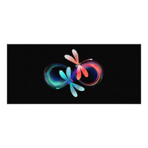 Panfleto Infinito com libélulas brilhantes