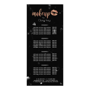 Panfleto lábios de ouro rosa de cobre e maquiagem de márm