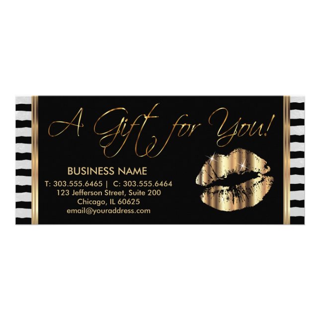 Panfleto Lábios Dourados bonito de um 💋 do certificado de (Frente)