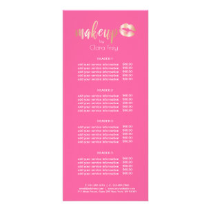 Panfleto Lábios e maquiagem de ouro rosa de cobre modernos