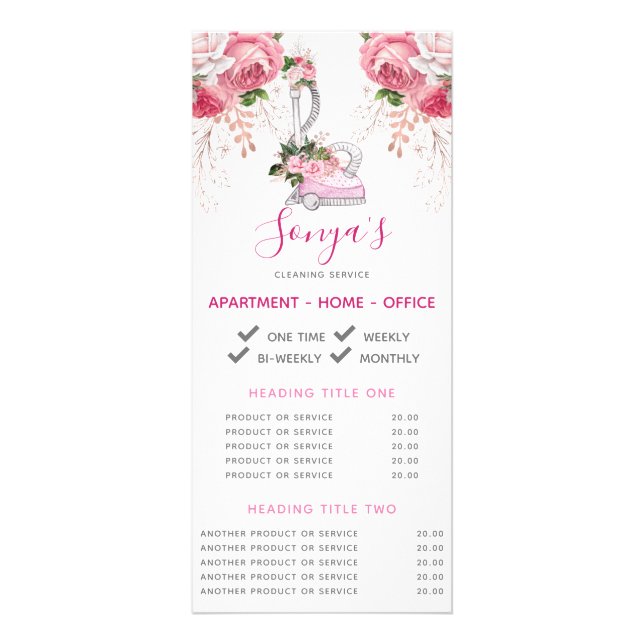 Panfleto Limpando o aspirador de Promocionais de negócios (Frente)