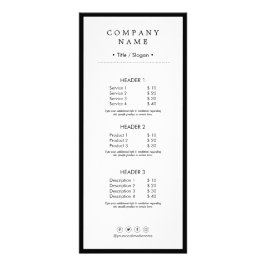 Panfleto Limpe o luxo social minimalista Black&White dos