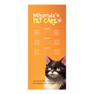 Panfleto Lista de Preços Clínicos de Animais de Pet Care Ca