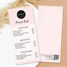 Lista de Preços da Salão de Beleza QR com Logo Mod