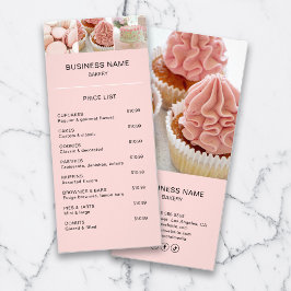 Panfleto Lista de Preços de Bakery Foto Personalizada Cor-d