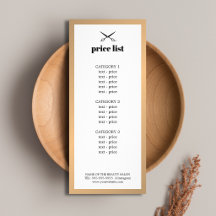 Lista de Preços de Beleza Dourada Falsa Minimalist