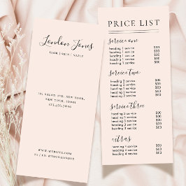 Panfleto Lista de Preços de Blush dos Serviços de Tipografi