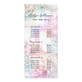 Panfleto Lista de preços de brilho de cores aquáticas iride