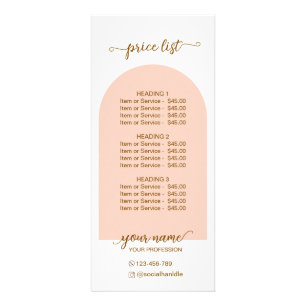 Panfleto Lista de preços de código qr de logotipo rosa de a