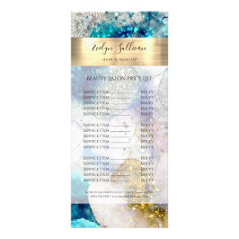 Panfleto Lista de Preços de Cores d'Água da Gliter de Prata