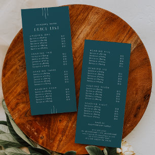Panfleto Lista de Preços de Dupla Face EVERLY Peacock Teal