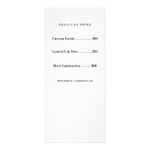 Lista de Preços de Esteticista Minimalista Creme A