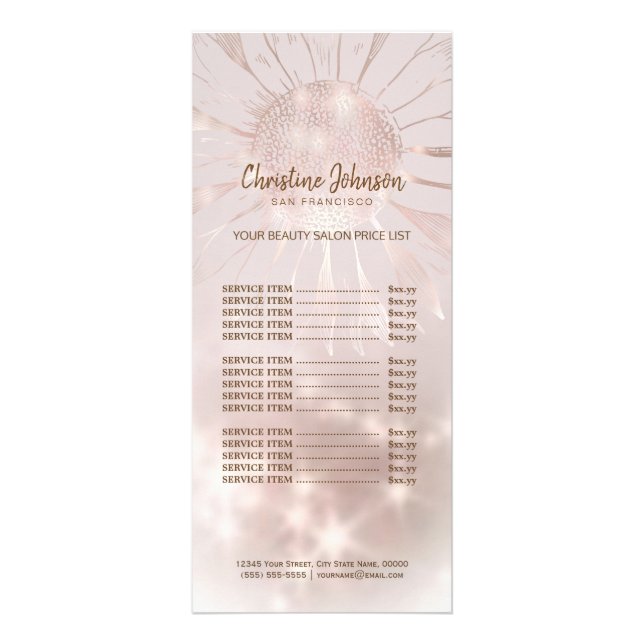 Panfleto lista de preços de girassol (Frente)