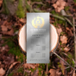 Panfleto Lista de Preços de Instrutor YOGA Zen de Meditação
