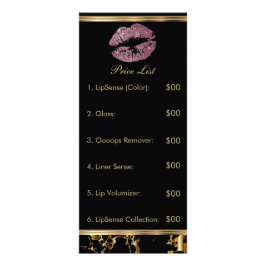 Panfleto Lista de Preços de Lip Marble e Brilhante a rosa