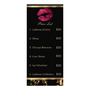 Panfleto Lista de Preços de Lip Rosa Quente e Marble