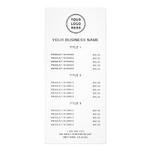 Lista de Preços de Logotipo de Negócios Simples Ca