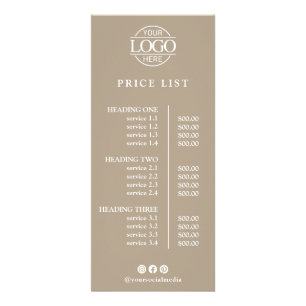 Panfleto Lista de Preços de Logotipo Empresarial Personaliz