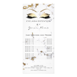 Panfleto Lista de Preços de Marca Lashes Extensão Branco Do
