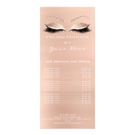 Panfleto Lista de Preços de Marca Lashes Extensão Rosa Bran