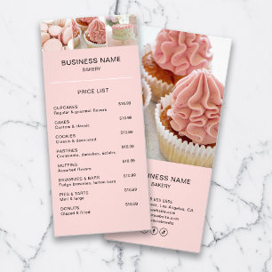 Panfleto Lista de Preços de Padaria Foto Personalizada QR R