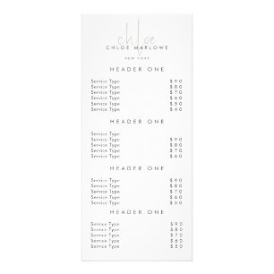 Panfleto Lista de Preços de Salão de Bela Stylist para Cabe