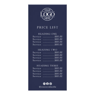 Panfleto Lista de Preços de Salão de Beleza com Logo Elegan