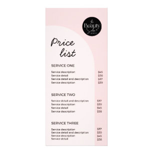 Panfleto Lista de Preços de Salão de Beleza com Logo Modern