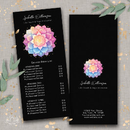 Panfleto Lista de Preços de Saúde Holística Flor Mandala Be