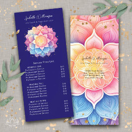 Panfleto Lista de Preços de Saúde Holística Flor Mandala Be