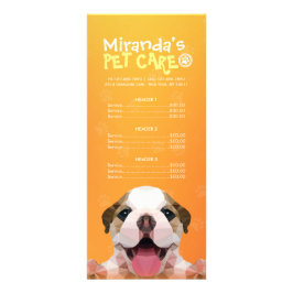 Panfleto Lista de Preços do Banho de Pet-Care para Cachorro