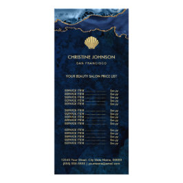 Panfleto lista de preços do logotipo do seashell em design 