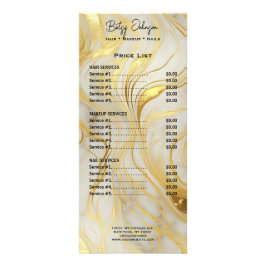 Panfleto Lista de preços do luxo Ivory and Dourado Marble R