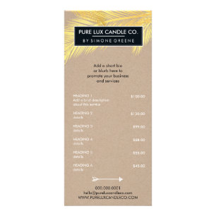 Panfleto LISTA DE PREÇOS DO PRODUTO Palmeiras tropicais de
