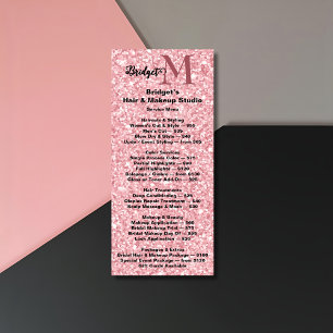 Panfleto Lista de Preços do Salão de Beleza Blush Glitter M