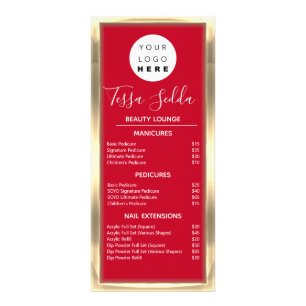 Panfleto Lista de Preços Dourados do Pedicure de Manicure d