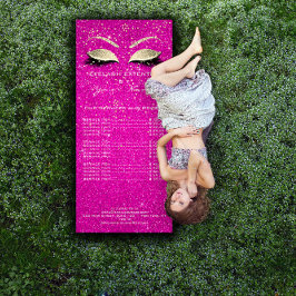 Panfleto Lista de Preços Lashes Extensão Cor-de-rosa Quente