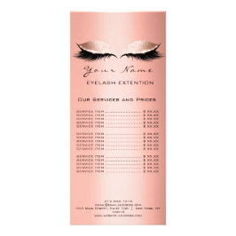 Panfleto Lista de Preços Lashes Extensão Makeup Artist Cora