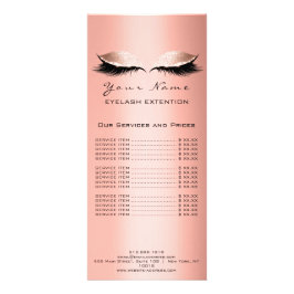 Panfleto Lista de Preços Lashes Extensão Makeup Artist Cora