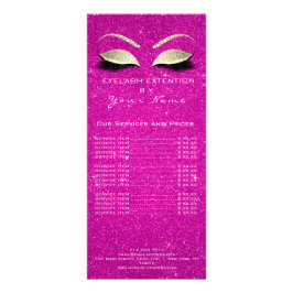 Panfleto Lista de Preços Lashes Extensão Maqueamento Rosa Q