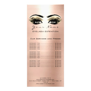 Panfleto Lista de Preços Lashes Extensão Maquiagem Artigo R