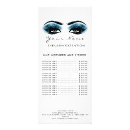Panfleto Lista de Preços Lashes Ramal Makeup Artist Blue